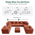 thumbnail image 6 of BEHOST 10-Piece Oversized Modular Sectional Sofa Set, 160" Mega U-Shaped Boneless Cloud Couch with Ottomans, Luxury Chenille Fabric Theater Seating, Extra Deep Seat for Living Room, Rust Red, 6 of 8