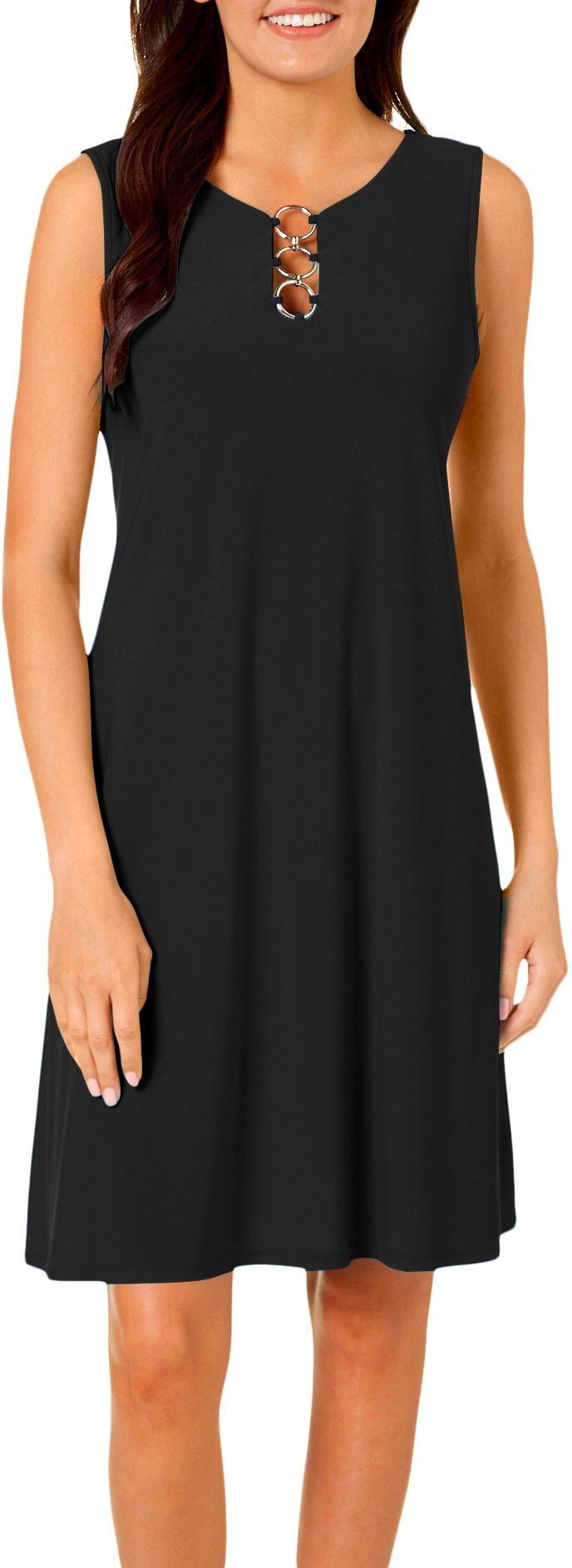 MSK - MSK Womens Solid Ring Neck Sleeveless Dress - Walmart.com ...