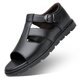 thumbnail image 1 of XIHAHA-Sandalias clásicas de cuero para hombre, chanclas antideslizantes, suaves, frescas, ligeras, transpirables, combinan con todo, informales, a la moda, para verano, 1 of 5
