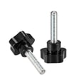 thumbnail image 3 of Uxcell M10 x 60mm Rosca Macho Cabeza de 48mm Perillas en Forma de Estrella Galvanizadas Negras 2 Paquete, 3 of 5