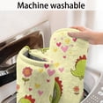 thumbnail image 5 of Yellow Cartoon Dinosaurs Flowers Hearts Pattern Bathroom Rugs Mat,Non Slip Microfiber Bathroom Rug,Rubber Backing,Soft Bathroom Mats for Bathroom Floor,Tub and Shower,17x30in(43x75cm), 5 of 5