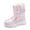 Pink, variant on Winter Warm Lined Long Shaft Boots For Girls Outdoor Cold Weather Footwear With Thick Insulation Maximum Comfort