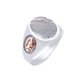 thumbnail image 2 of AFFY Our Lady of Guadalupe Two-Tone 14k White Gold Over 925 Sterling Silver Signet Mens Ring, Ring Size 7, 2 of 3