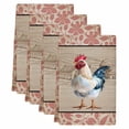 thumbnail image 2 of Farmhouse Roosters Kitchen Towels Set of 4, Vintage Farm Chicken Pink Leaves Absorbent Dish Towels for Kitchen, Microfiber Hand Towel, Quick Drying Tea Towel for Cleaning Decorative Dishcloths, 2 of 7