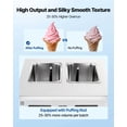thumbnail image 3 of VEVOR Commercial Ice Cream Machine, 34-44L/H Yield, Dual-Compressor Freestanding Soft Serve Ice Cream Maker with 2*10L Hoppers & 3 Flavors, Pre-Cooling Puffing Low-Mix Alert for Snack Dessert Shops, 3 of 9