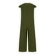 thumbnail image 5 of ICHUANYI Clearance Women Casual Solid Cotton Linen Romper Long Playsuit Zipper Short Sleeve Jumpsuit(Green, M) ICHUANYI WER2023080700605, 5 of 6