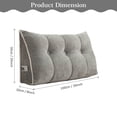 thumbnail image 2 of ANMINY Triangular Headboard Pillow with Side Pockets, Chenille Fabric, Bed Rest Reading Pillow, Removable & Washable Cover, Contrasting-Color Fabric Piping, Daybed Wedge Pillow for Twin Beds, 2 of 9