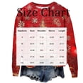 thumbnail image 3 of WTOBBY Women's Fashion Christmas Printed Long Sleeve Loose Round Neck Sweatshirt Top, Holiday Season Comfortable Pullover for Casual Wear and Street Style,Dark Green S, 3 of 5