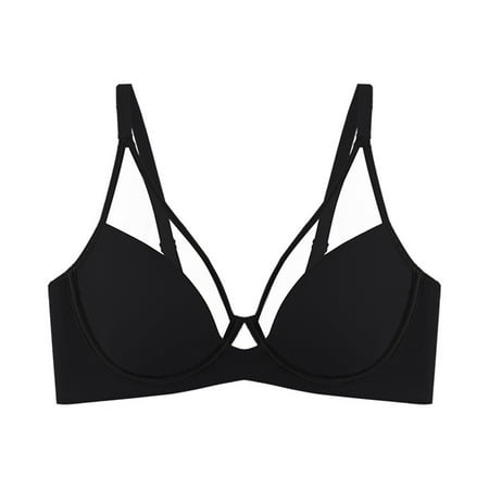 Sopiago Women s Bralettes Smooth Comfort Full-Coverage T-Shirt Bra Black 100E