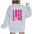 thumbnail image 1 of Fadeal Chandails en Molleton de la Saint-Valentin pour Femmes, Imprimé Lettre d'Amour, Col Rond, Mode Décontractée, Gris 2TG, 1 of 4