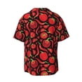 thumbnail image 2 of Vsdgher Tomatoes And Chili Print Men's Wrinkle Free Untucked Cuban Shirt Business Casual Button Down Shirts Short Sleeve Shirt, 2 of 7