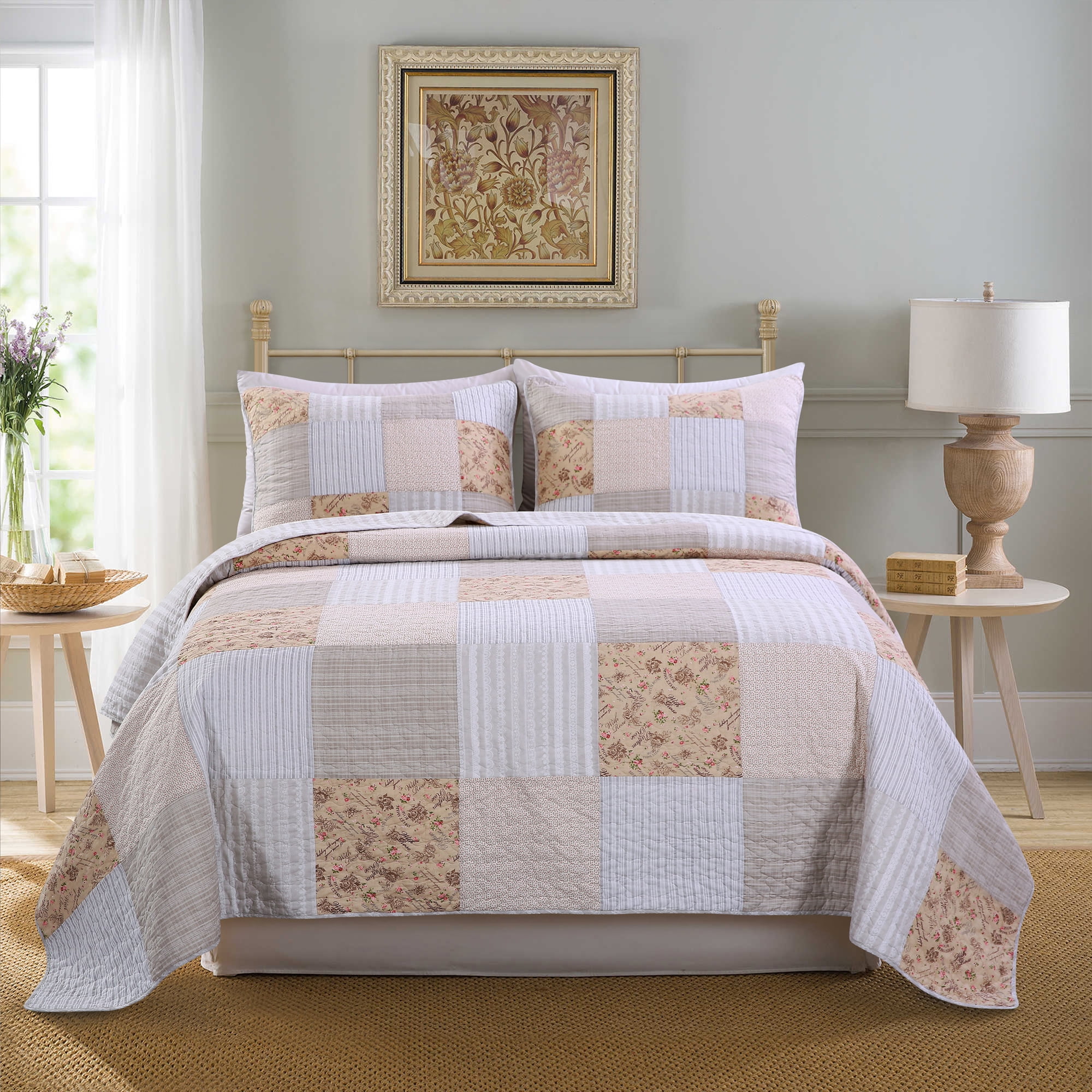 SLPR Country Lane 3-Piece Patchwork Cotton Bedding Quilt ...
