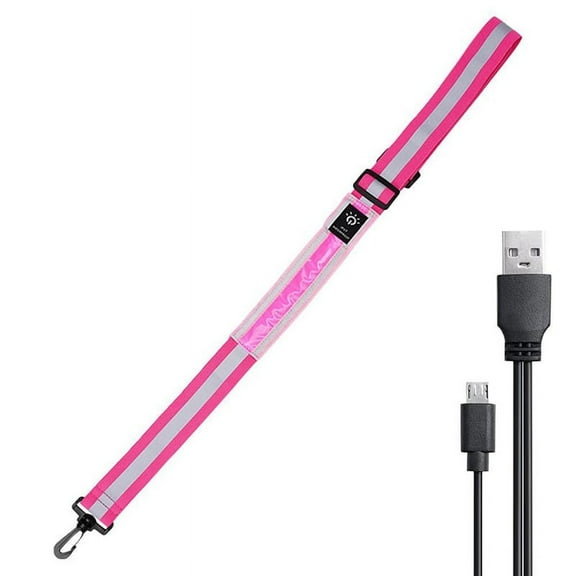 LED Reflective Belt Walking Gear, Light for Walkers Night,Pink