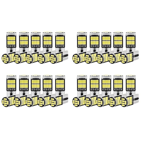 40Pcs W5W T10 LED Bulbs 4014 26SMD Car Interior Dome Roof Lamp License Plate Signal Lamp Tail Box Bulbs 12V White Light