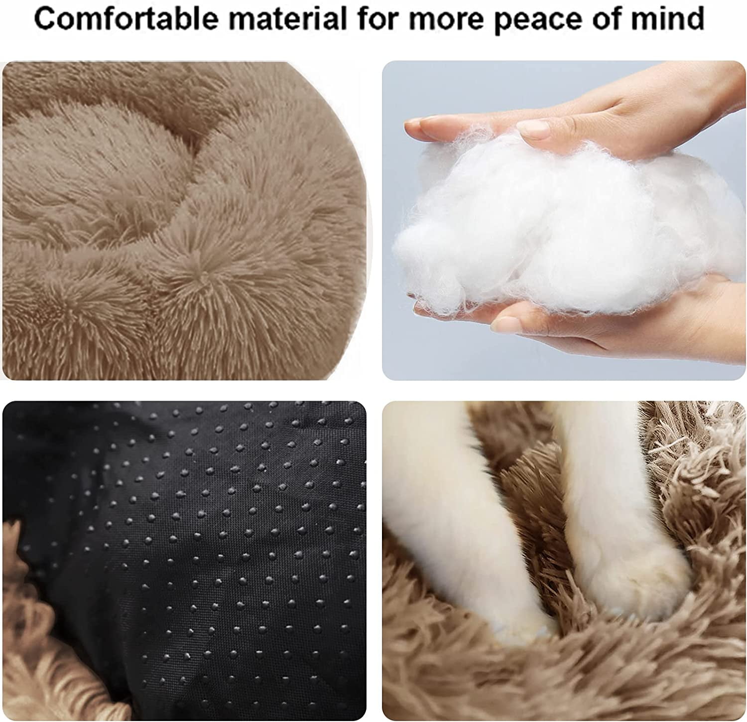 Nisrada Dog Bed & Cat Bed, Anti-Anxiety Puppy Bed Warming Cozy Round Soft Pet Bed, Machine Washable Calming Donut Bed