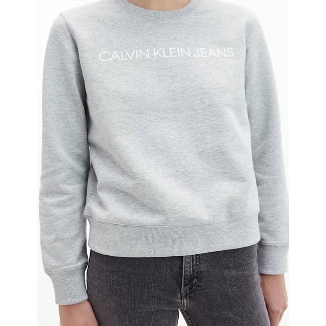 Sudadera Calvin Klein Mujer Logo Ck Sport Casual gris M Calvin Klein J20J208551 025