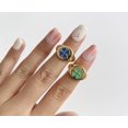 thumbnail image 2 of Womens Four Leaf Clover Copper Ring Adjustable Epoxy Leaves Green And Blue Vintage Jewelry Simple Lightweight Daily Wear, 2 of 4