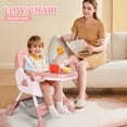 thumbnail image 4 of Loewten 4-in-1 Baby High Chair,Portable Folding Dining Chairs with Adjustable Height for Baby and Toddlers,Eat & Play with Five-Point,Pink, 4 of 9