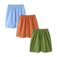 thumbnail image 2 of Girls Cotton Shorts 3 Pack Elastic Waist Pull On Casual Everyday Summer Shorts Blue,Size 5 T, 2 of 9