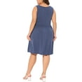 thumbnail image 4 of DARING DIVA Plus Size Button Down Elastic Waist Swing Tank Dress 1X Blue, 4 of 6