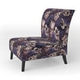thumbnail image 3 of Designart "Moody Gothic Botanicals I" Pink Floral Upholstered Accent Chair - Cottage Arm Chair For Bedroom, 3 of 5