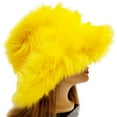 thumbnail image 4 of FOCUSNORM Winter Bucket Hat Fluffy Faux Fur Fisherman Cap for Women Men Solid Color Style, 4 of 4