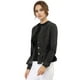 thumbnail image 4 of Chaqueta de Mezclilla Allegra K con Cuello Redondo y Botones Manga Larga Peplum Negro L, 4 of 6
