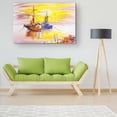 thumbnail image 5 of Startonight Canvas Wall Art Beach Warm Yellow Sunset and Ships, Framed 32" x 48", 5 of 6