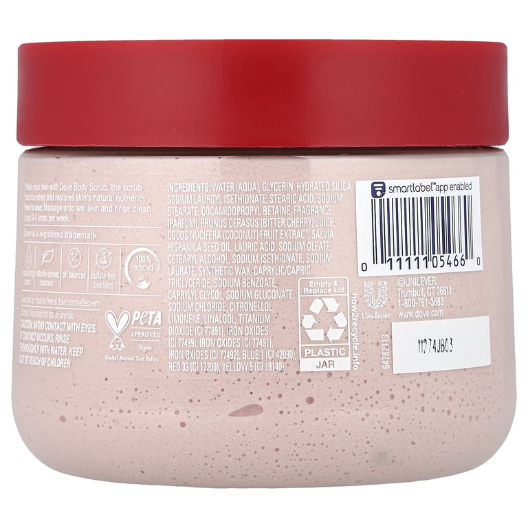 Dove Crushed Cherries & Chia Milk Body Scrub, 15 oz photo 4