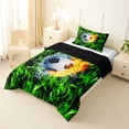thumbnail image 3 of Erosebridal 3D Football Soccer Print Twin Comforter Sets For Kids,Kids Ball Games Bedding Set,Reversible black,2-Piece, 3 of 7