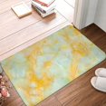 thumbnail image 5 of Fotbe Extra Durable Door Mat - Dirt Trapping Outdoor Welcome Mats - Non-Slip Outdoor Door Mats - Low Profile Front Door Mat - Indoor (16" x 24", Yellow With Teal Marble ), 5 of 8