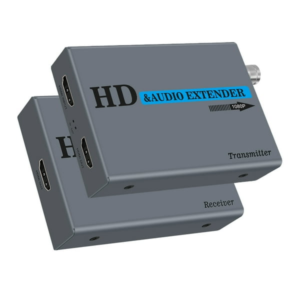 1Pair HD&Audio Extender Over HD-compatible Coax HD Kit Coaxial Cable Transmission Extender for Cameras with Coaxial Loop Out