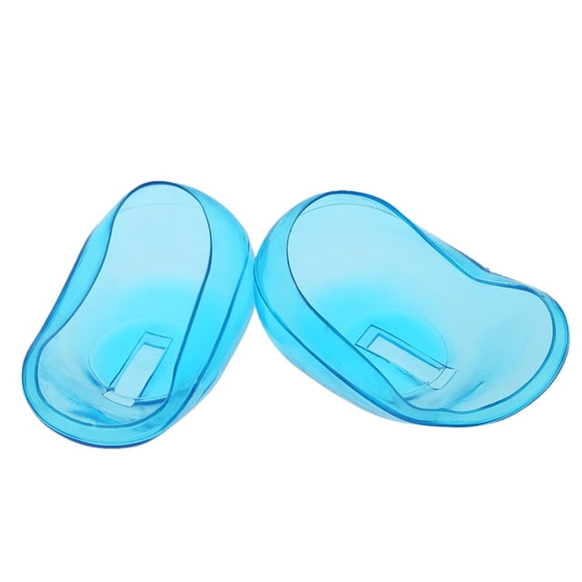 Amdohai 2 Pcs Transprarent Silicone Ear Cover Protection Cheveux Salon Bleu