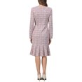 thumbnail image 3 of INSPIRE CHIC Women's Bodycon Mermaid Dress Tweed Long Sleeve Elegant Cocktail Fishtail Dresses M Purple Pink, 3 of 5