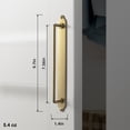 thumbnail image 2 of Goo-Ki 2 Pack Brushed Gold Cabinet Pulls with Backplate, 7.6"(192mm) Hole Center Zinc Alloy Cabinet Dresser Handles for Bar Cupboard Closet Wardrobe (G013), 2 of 6