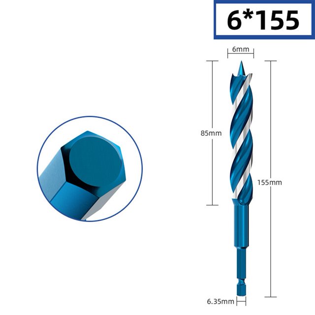 Perceuse à Tarière pour Menuiserie Trois Fentes Support à Quatre Lames 6-32Mm 6Mm