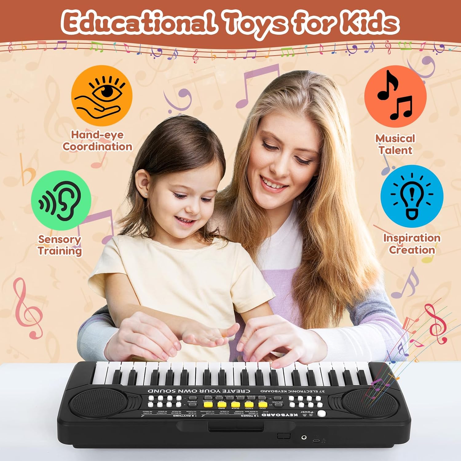 Mixfeer 37-Key Portable Electronic Piano Keyboard for Kids photo 2