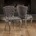 thumbnail image 1 of Jansen Tufted Charcoal Fabric Dining Chairs (Set of 2), 1 of 3