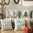 thumbnail image 3 of Nutcracker Pillow Covers Christmas Tree Pillow Cases Decorative Throw Pillows 16 x 16 Inch Set of 4 Xmas Winter Holiday Pillow Cushion Case Covers for Sofa Couch Green, 3 of 4