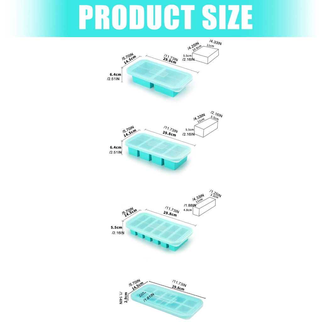 1pc Efficient Silicone Tray And Food Container Set Leak Cover Ice Block Maker For Freezers Organization