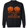 thumbnail image 2 of OXI Crewneck Sweatshirt - Halloween Starting Pumkins, Basic Casual Sweatshirts for Men's and Women Fleece Sweatshirt Long Sleeve - Black X-Large, 2 of 2