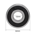 thumbnail image 4 of 6201-2RS Deep Groove Ball Bearing 12x32x10mm Double Sealed ABEC-3 Bearing 5-Pack, 4 of 4