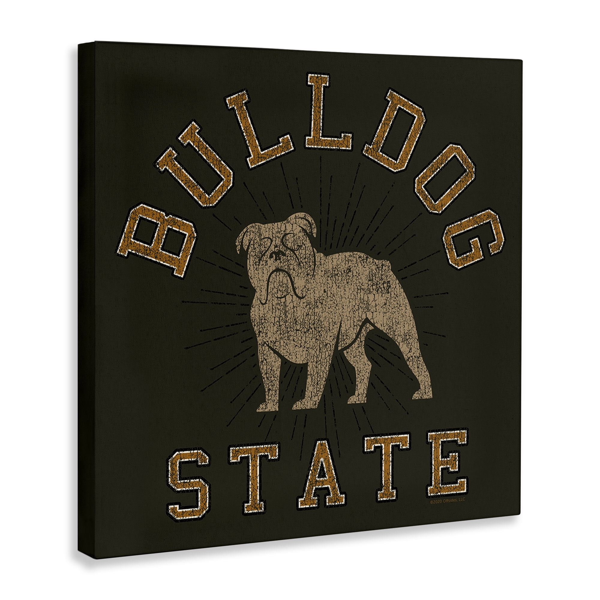 Stupell Industries Vintage Bulldog State Novelty & Humor Painting Wrapped Canvas Art Print Wall Art, 36 x 36