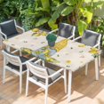 thumbnail image 2 of Yellow Lemons Table Cloths for 3 Foot Rectangle Tables, Cute Gnomes Summer Fruits Flowers Vintage Patio Waterproof Elastic Fitted Tablecloths, Washable Rectangular Table Cover for Camping, 2 of 8