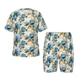 thumbnail image 1 of Balery Vintage Blue Flowers Conjunto de Pijama Infantil de Manga Corta con Estampado – Ropa de Dormir de Algodón Suave-Large, 1 of 6