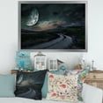 thumbnail image 3 of Designart 'The Meadow Under Full Moon With Rural Road Through ' Nautical & Coastal Framed Art Print, 3 of 4
