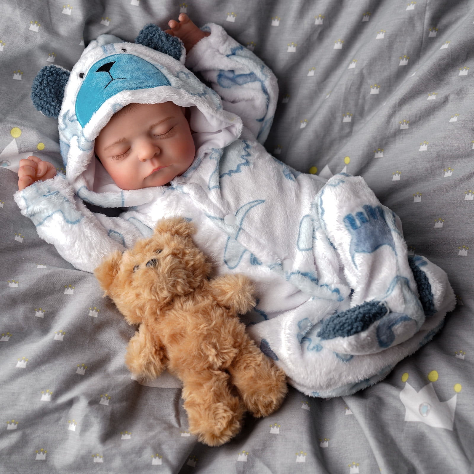 RSG Reborn Baby Dolls, 20 Inch Lifelike Newborn Real Life Poseable Doll for Soft Cloth Body Baby Dolls with Clothes and Toy Gift for Kids Age 3+