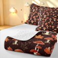 thumbnail image 4 of Homewish Vintage Fungus Plant Bed Spread Queen,Wild Mushrooms Queen Coverlet Set,Brown,Halloween Reversible,3 Pieces, 4 of 7