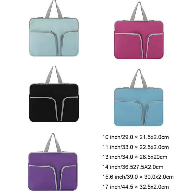 Housse d'Ordinateur Portable Étanche Sacoche Portable Pochette Protectrice Réutilisable Compartiments de Rangement pour Affaires Violet 17 Pouces