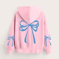 thumbnail image 6 of Pink Girls Hoodie 3-14 Years, Cute Bow Kids Pullover Sweatshirt, Casual Stretch Hoodie with Pocket,Size 3-4 T, 6 of 7